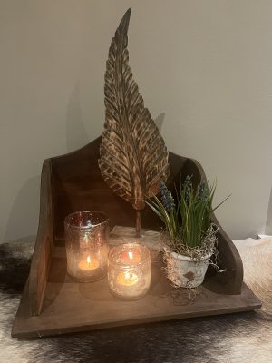 1Houten plateau met vak