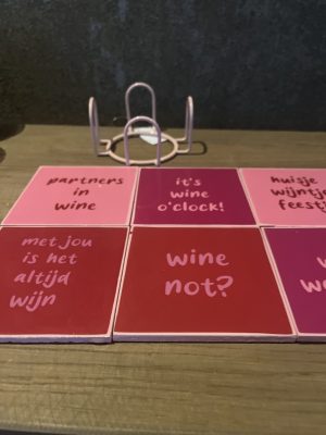 3Onderzetters met Houder Kunststof wijn