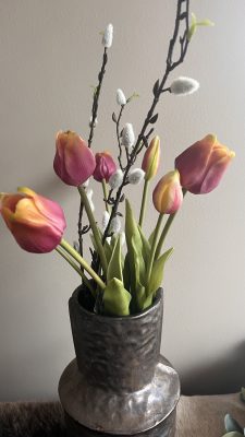5Wilgenkatjes tak wit kunstbloem 833526 : 5265